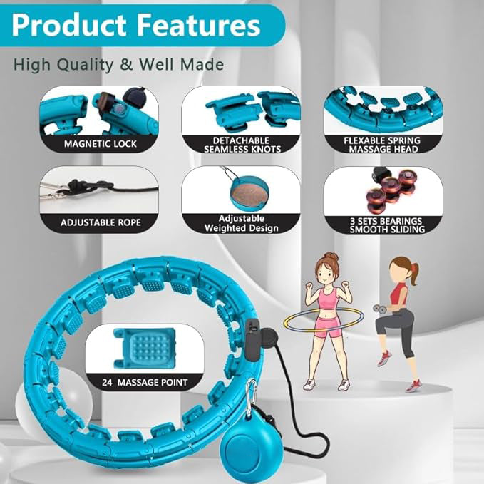🔥 Magnetic Weighted Fitness Hoop – Fun, Effective, and Fits Every Body! 🔥