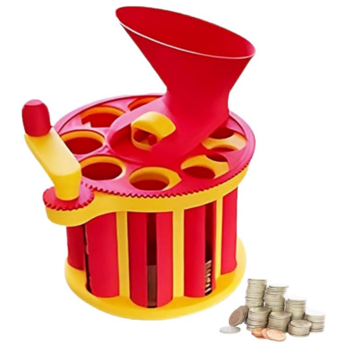 Genius Coin Classifier - Manual Hand-cranked Coin Sorter, Coin Organizer, Coin Sorter