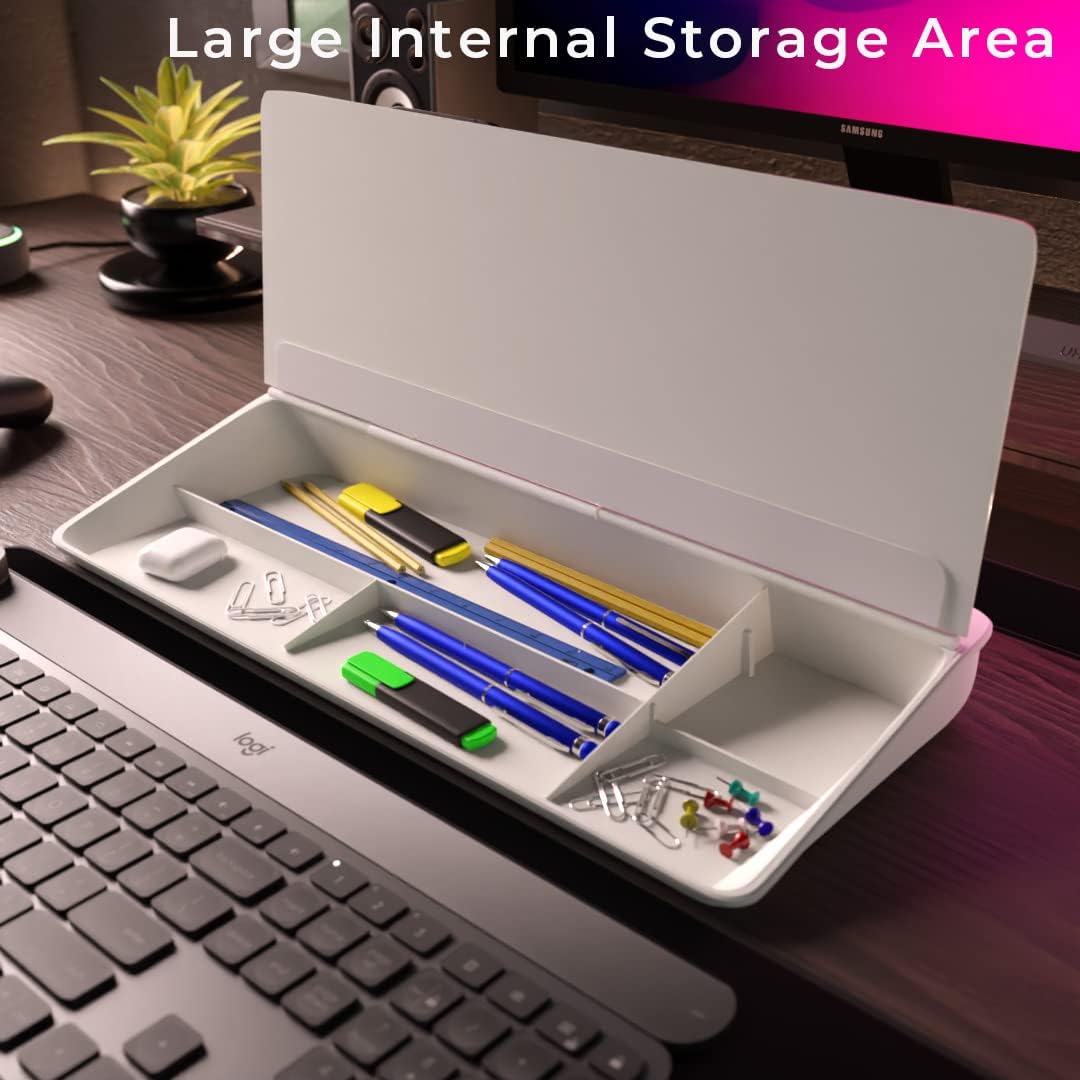 🖊️ Glass Desktop Whiteboard Organizer – Write, Store & Stay Focused
