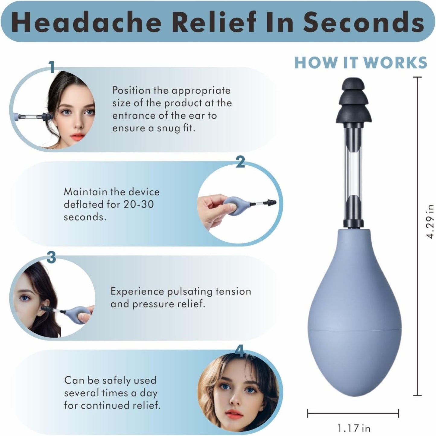 Ear Pressure Relief Device â Natural Solution for Migraine, Headache & Airplane Ear