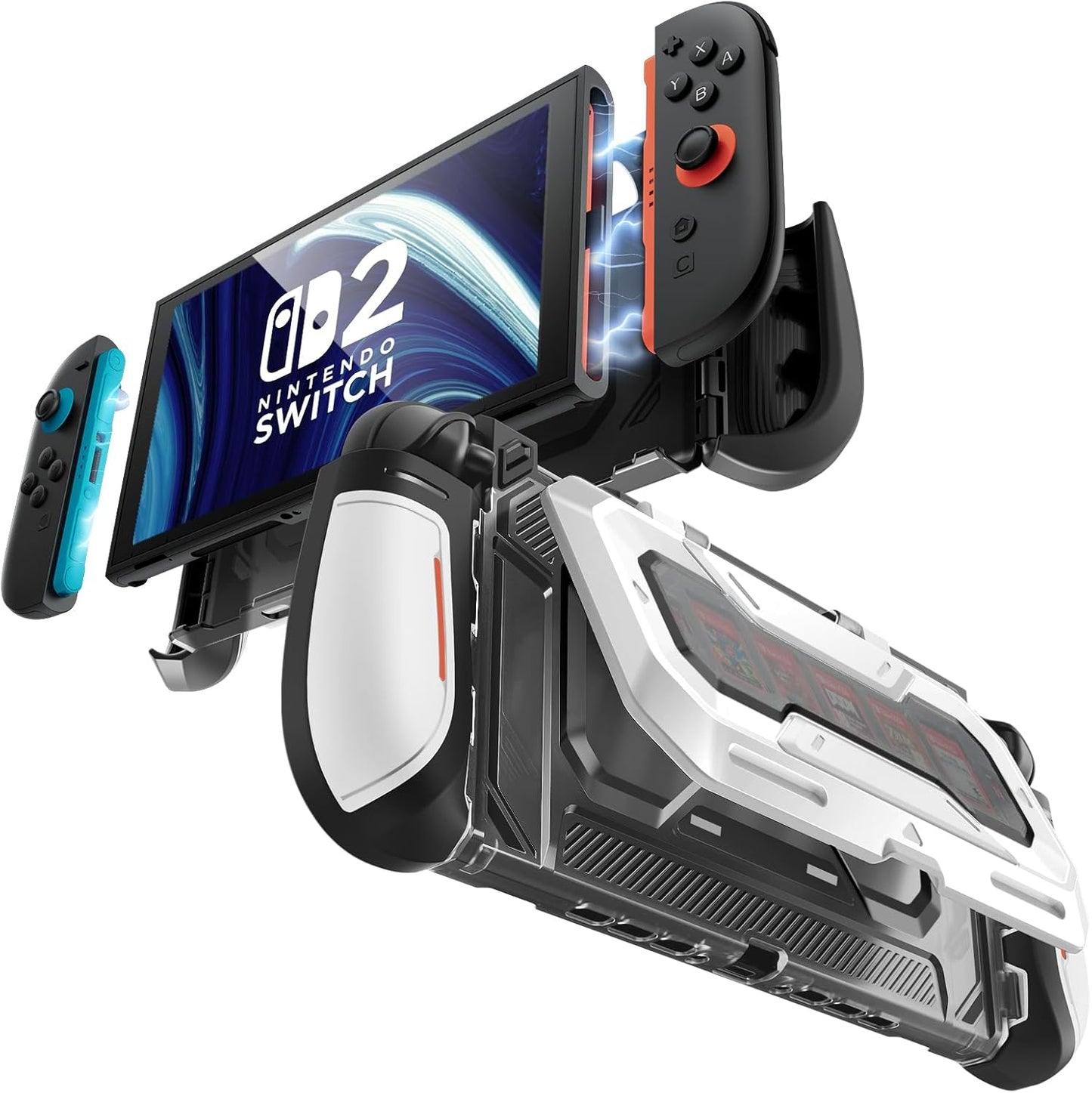 Dockable Grip Case for Nintendo Switch 2 – Flip Stand & Game Card Storage