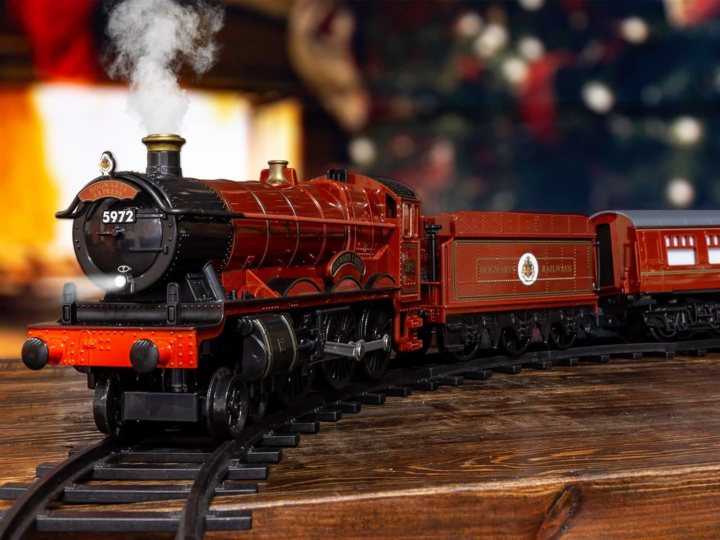 Hogwarts Express Battery-Powered Train Set – Bluetooth Remote Toy Train with Real Sounds, Lights & Steam Effects | For Kids Ages 4+