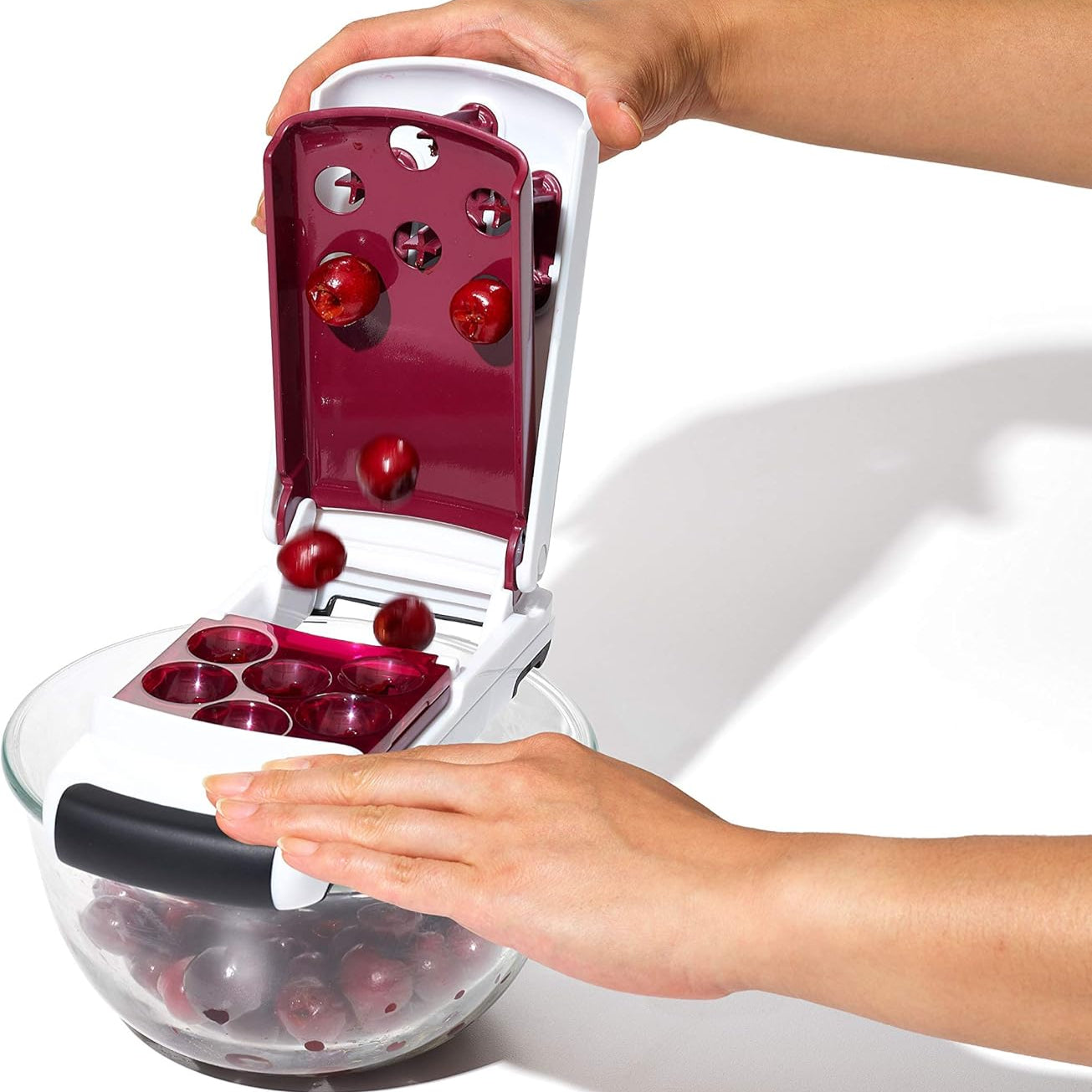 Quick Release Multi Cherry Pitter – Pits Up to 6 Cherries at Once, BPA-Free, Dishwasher Safe