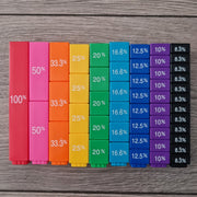 Fraction & Decimal Interlocking Cubes – 51-Piece Math Learning Set