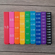 Fraction & Decimal Interlocking Cubes – 51-Piece Math Learning Set