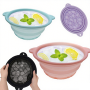 Collapsible Silicone Facial Ice Bowl – Built-in Ice Tray for Skincare, Acne Relief, and Face Tightening