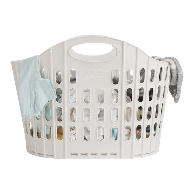 Foldable Laundry Basket 38L / 10 Gallons – Ventilated Plastic Hamper | Compact Clothes Bin