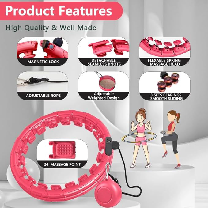 🔥 Magnetic Weighted Fitness Hoop – Fun, Effective, and Fits Every Body! 🔥