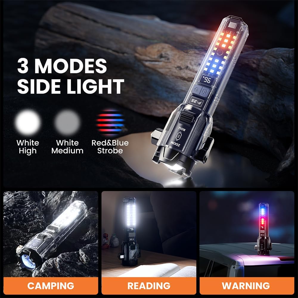 Ultimate 6-in-1 Car Safety Hammer – Tactical Flashlight, Window Breaker, Seatbelt Cutter & Emergency Survival Tool