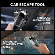 Ultimate 6-in-1 Car Safety Hammer – Tactical Flashlight, Window Breaker, Seatbelt Cutter & Emergency Survival Tool