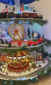 Ferris Wheel Christmas Tree - With Trains, Ferris Wheel, Brightly Lit Houses