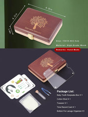 Baby Tooth Keepsake Box with Photo Frame | Wooden Tooth Fairy Organizer