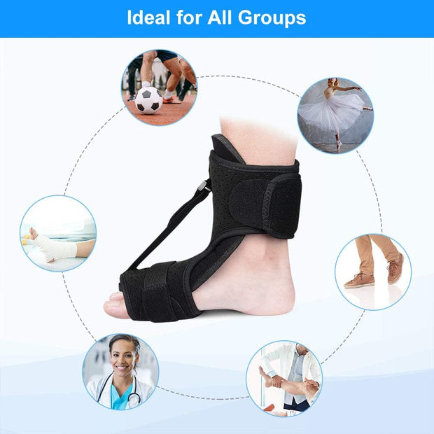 Plantar Fasciitis Night Splint with Adjustable Support & Massage Ball