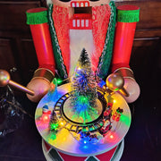 Nutcracker Train Drum & Snow Globe Hat - Animated Musical Display 🎄🚂🎵