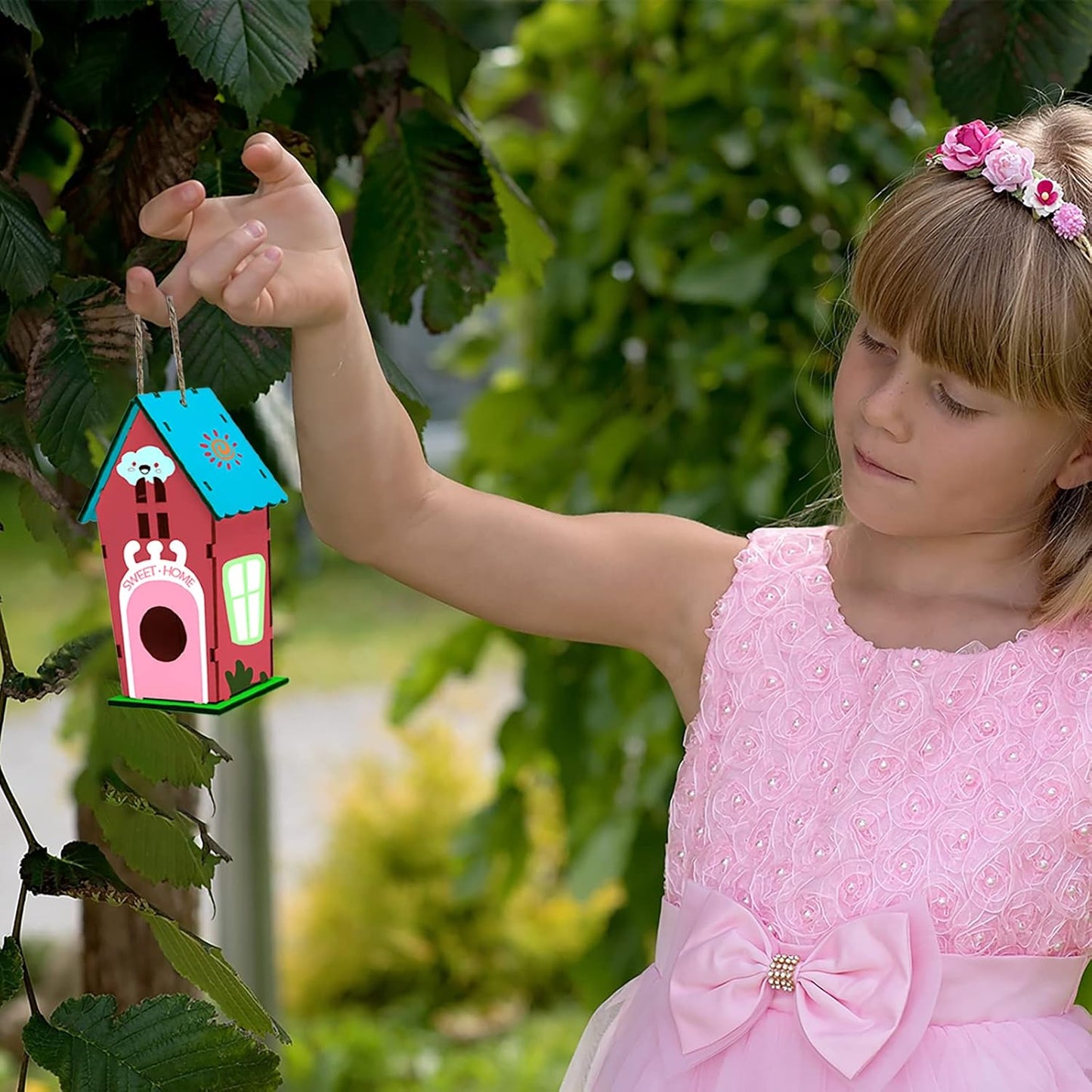 4-Pack DIY Birdhouse Craft Kit – Build & Paint Birdhouses for Kids | Ages 3+ | Summer Arts & Crafts Project & Christmas Gift