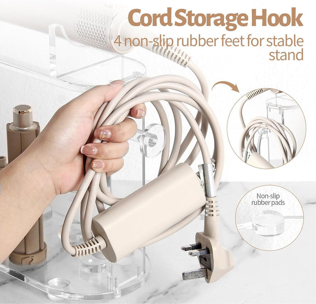 Acrylic Hair Dryer Accessory Organizer