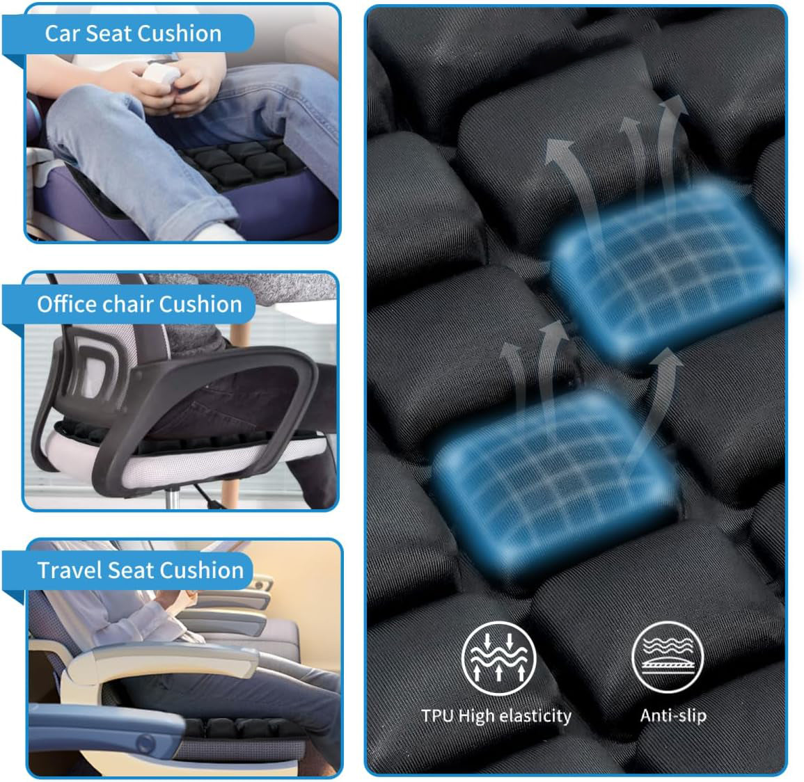 💺 Inflatable Seat Cushion – Pressure Relief, Waterproof &amp; Travel-Ready Support