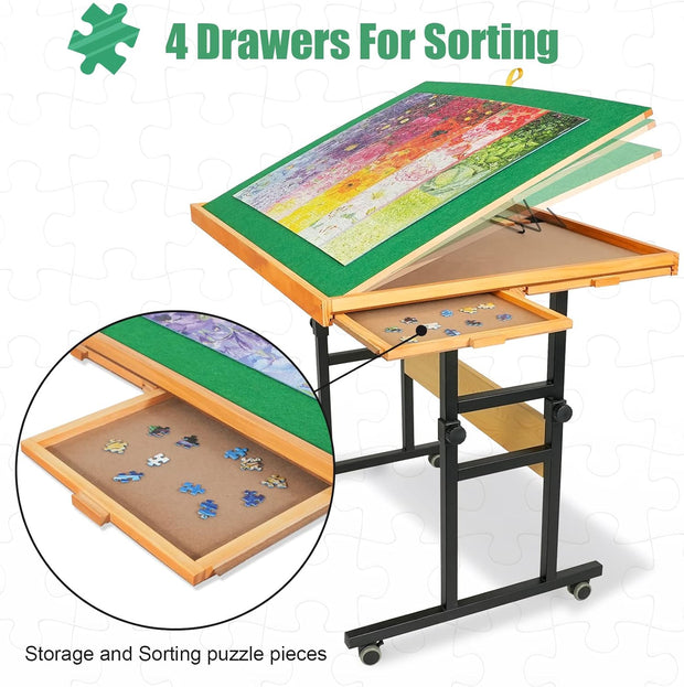 2000-Piece 2-in-1 Tilt & Rotate Puzzle Board – Ultimate Puzzle Station with 4 Drawers 🧩✨