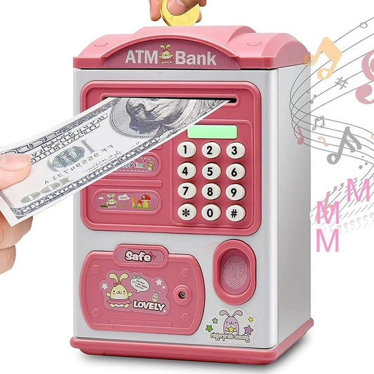 🏦 Electronic Fingerprint ATM Money Box – Mini Vending Machine Style Piggy Bank for Kids