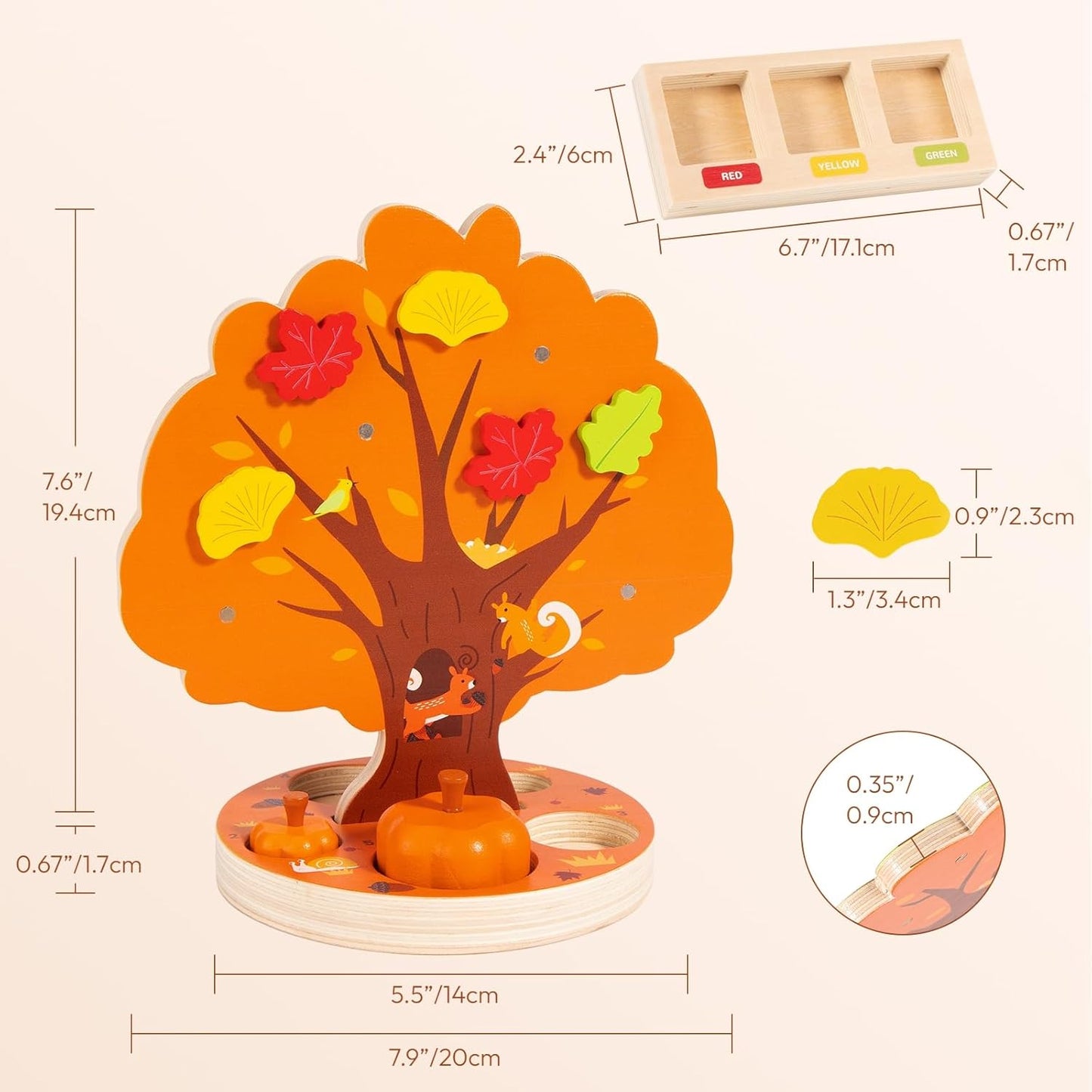 Montessori Fine Motor Toy – Wooden Magnetic Apple Picking Tree for Kids