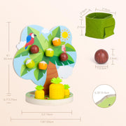 Montessori Fine Motor Toy – Wooden Magnetic Apple Picking Tree for Kids