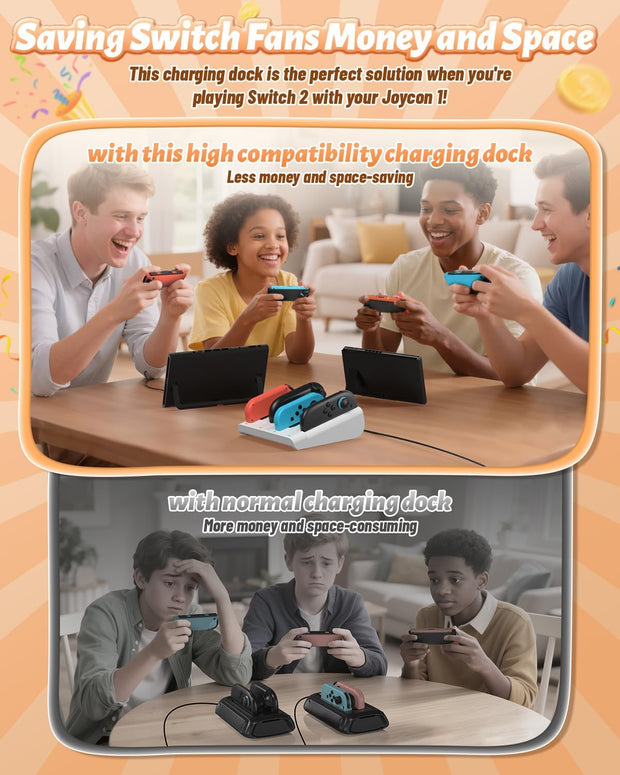 8-in-1 Charging Dock – Compatible with Switch 2, Switch, and Switch OLED