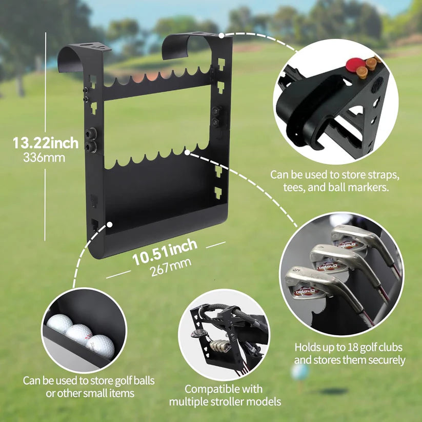 Club Carrier – Stroller Golf Club Holder for Family Golf Outings | Fits Most Strollers
