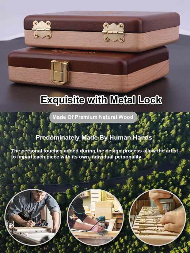 Baby Tooth Keepsake Box with Photo Frame | Wooden Tooth Fairy Organizer