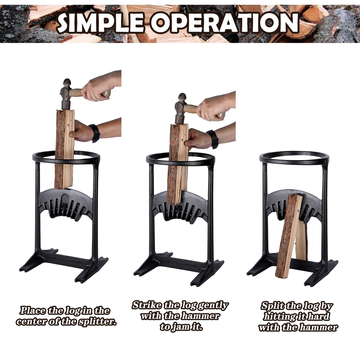 Kindling Cracker – Safe & Easy Manual Firewood Splitter Wedge