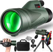 12x50 HD Monocular Telescope for Adults | with Smartphone Adapter, Tripod & Hand Strap