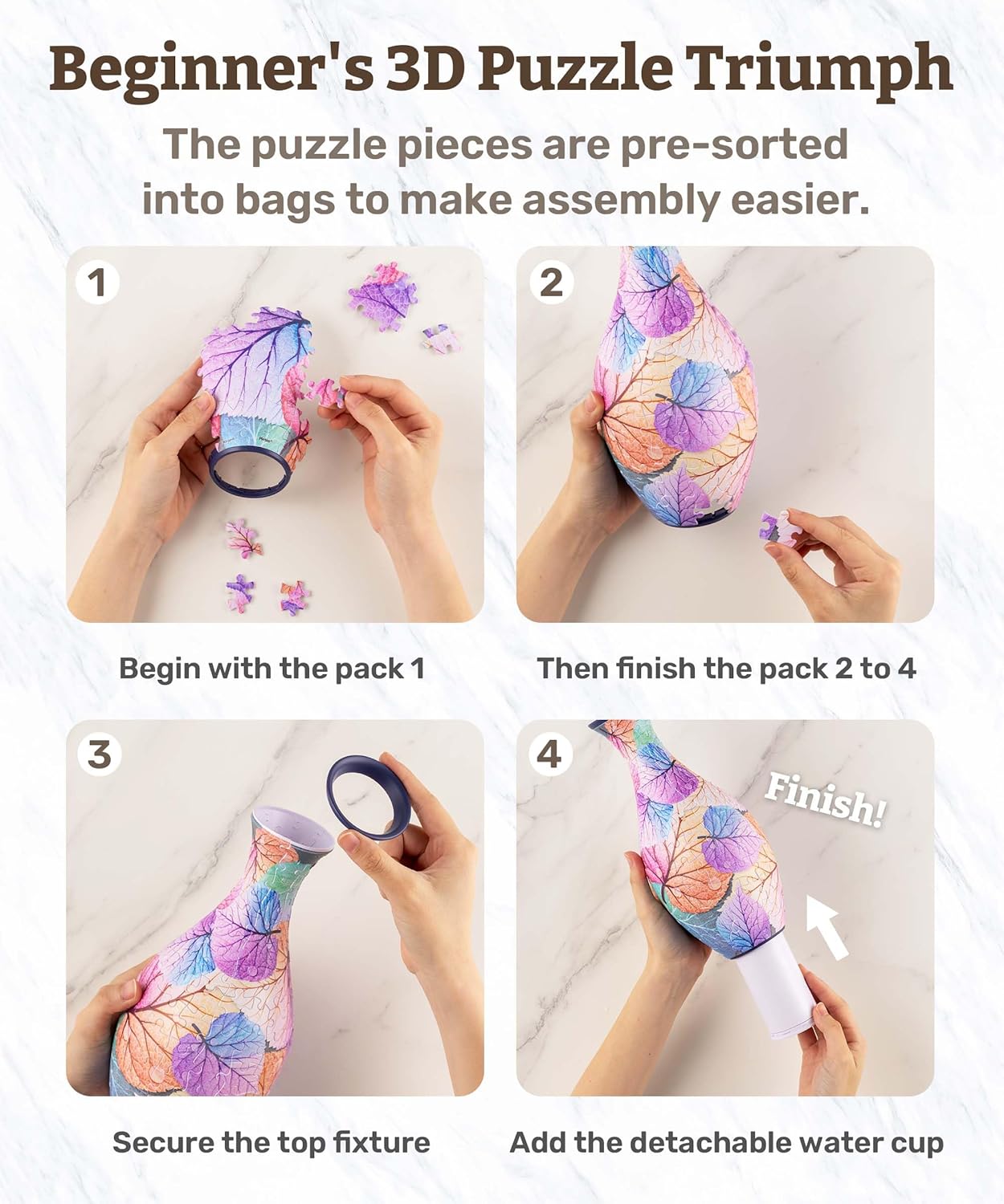 🧩 3D Puzzle Flower Vase – Buildable Art That Blooms with Style