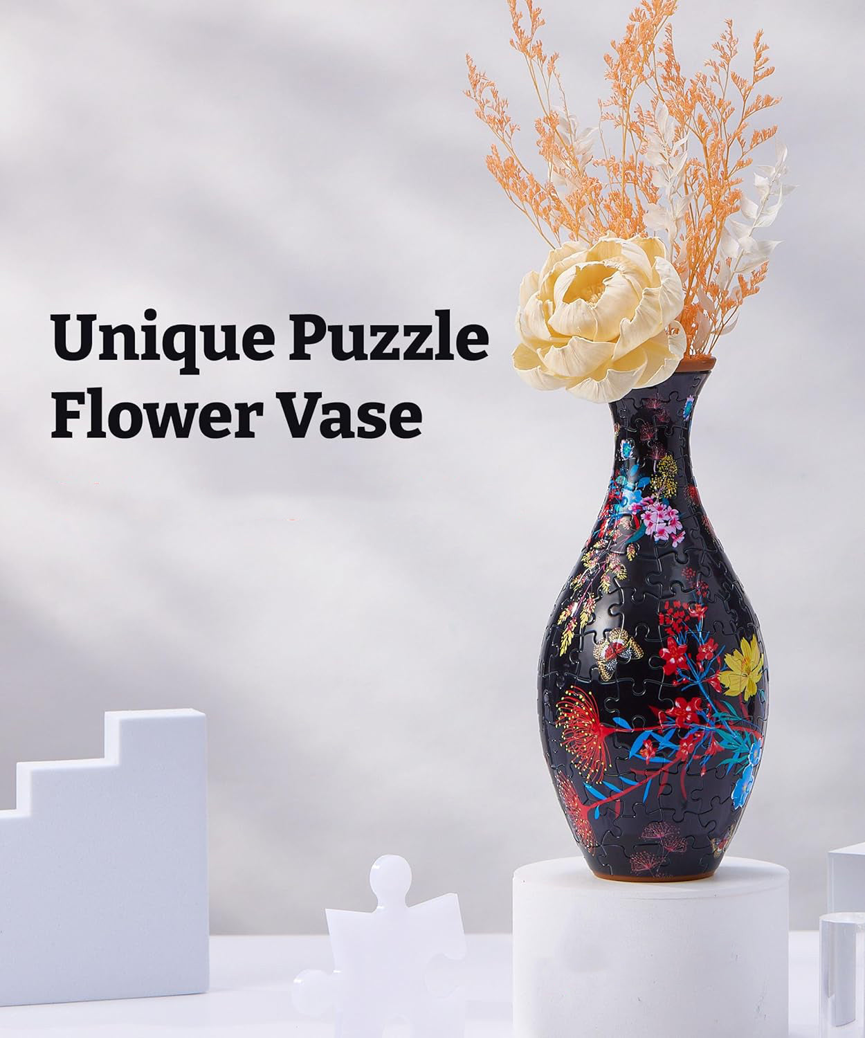 🧩 3D Puzzle Flower Vase – Buildable Art That Blooms with Style