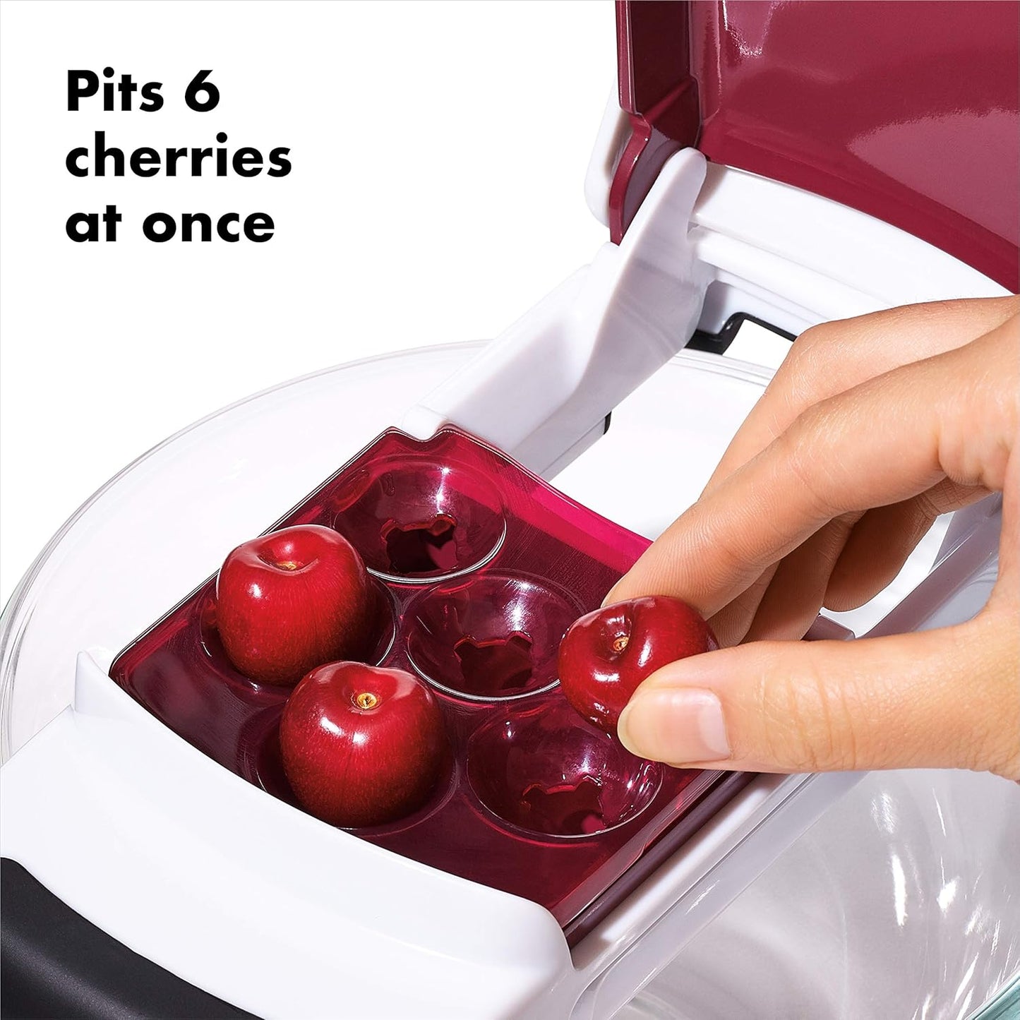 Quick Release Multi Cherry Pitter – Pits Up to 6 Cherries at Once, BPA-Free, Dishwasher Safe