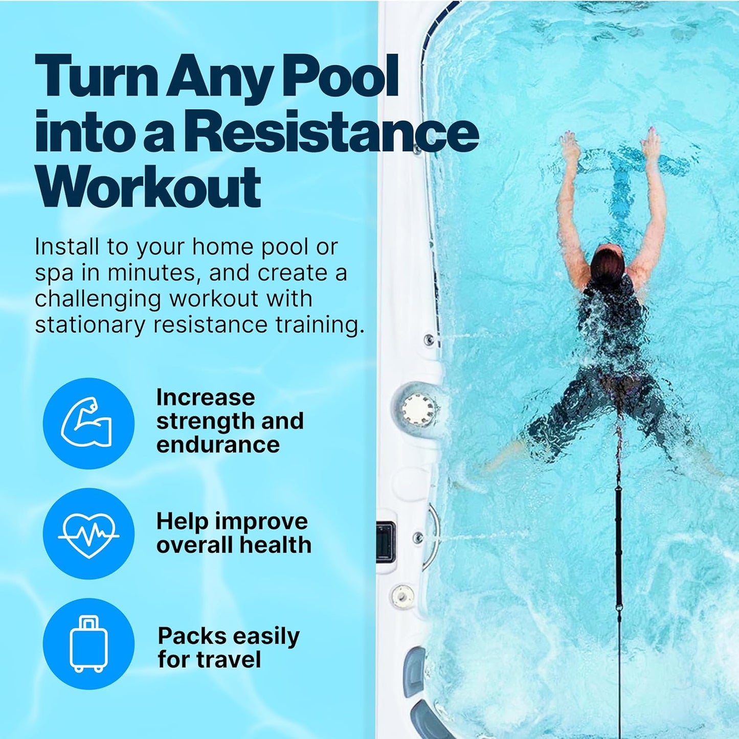 🌊 Adjustable Swim Resistance Tether Belt – Train Anywhere, Anytime