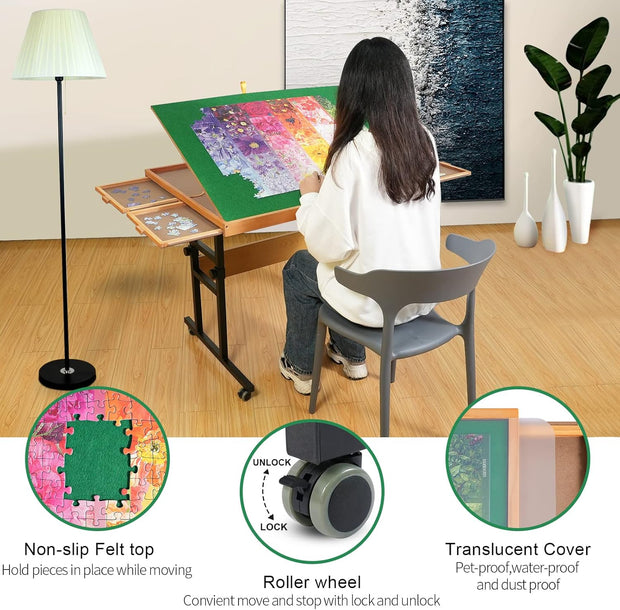 2000-Piece 2-in-1 Tilt & Rotate Puzzle Board – Ultimate Puzzle Station with 4 Drawers 🧩✨