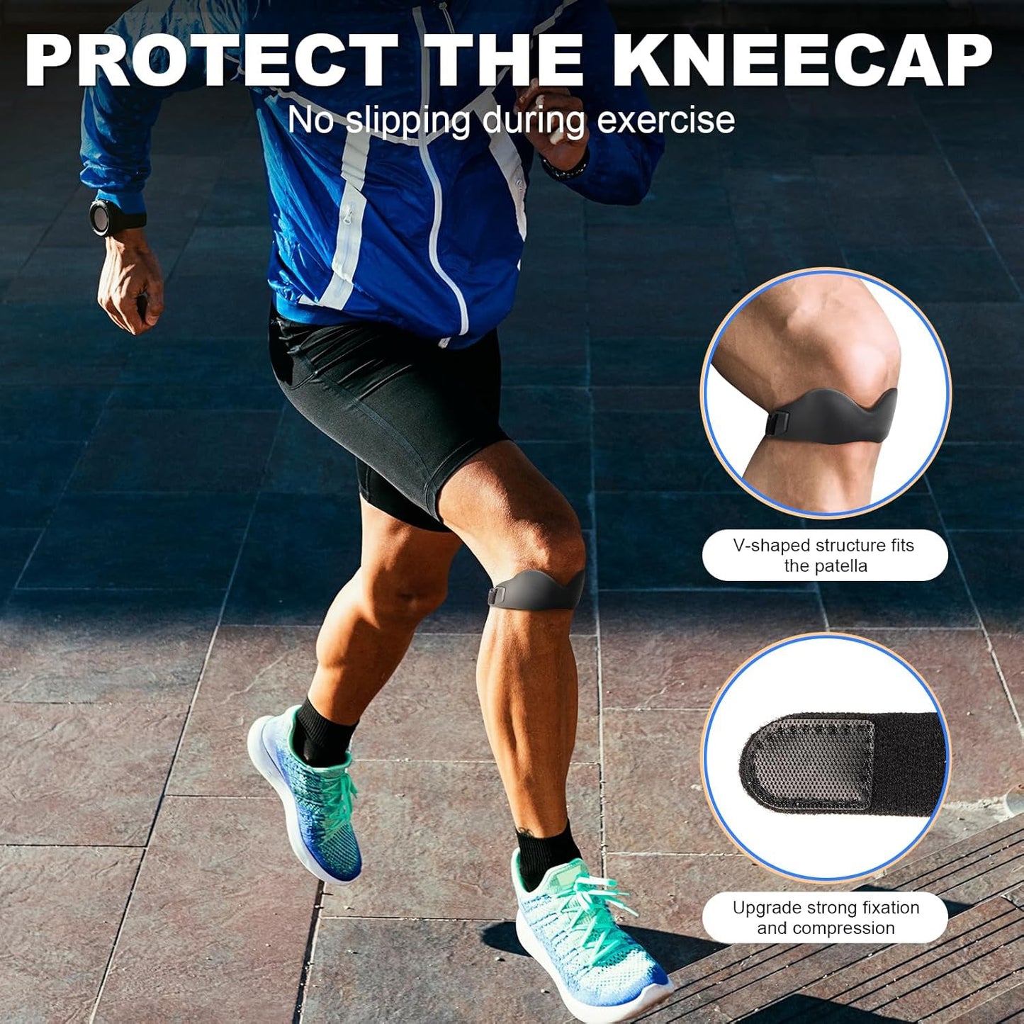 🦵 Patella Knee Strap – Adjustable Compression Brace for Pain Relief & Stabilization
