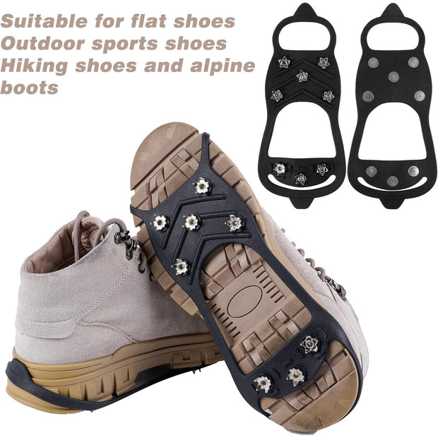 Ice Traction Cleats – Stainless Steel Spikes & Durable TPE | Anti-Slip Shoe Grips for Walking