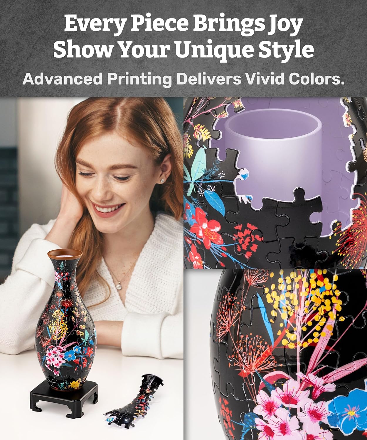 🧩 3D Puzzle Flower Vase – Buildable Art That Blooms with Style