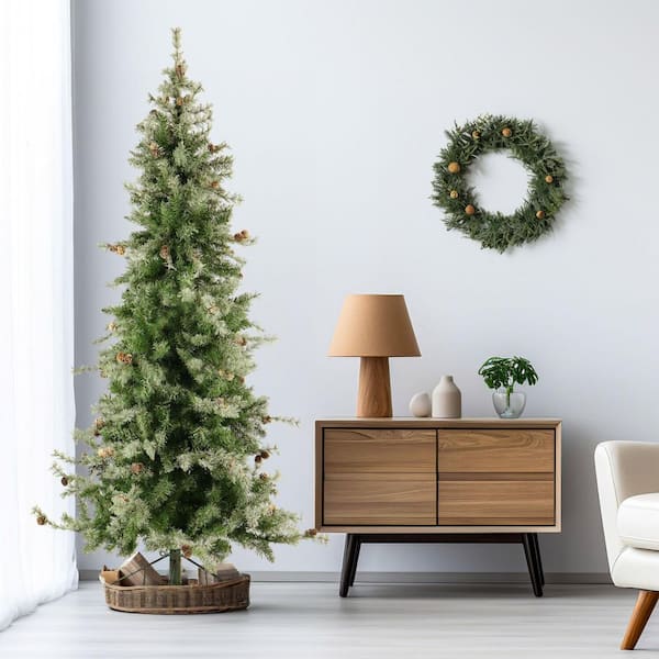 Grand Duchess Twinkling Balsam Fir Slim Flocked Christmas Tree 🎄✨