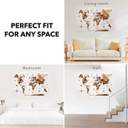 3D Wooden World Map Wall Art - Interactive Traveler's Decor 🗺️✨