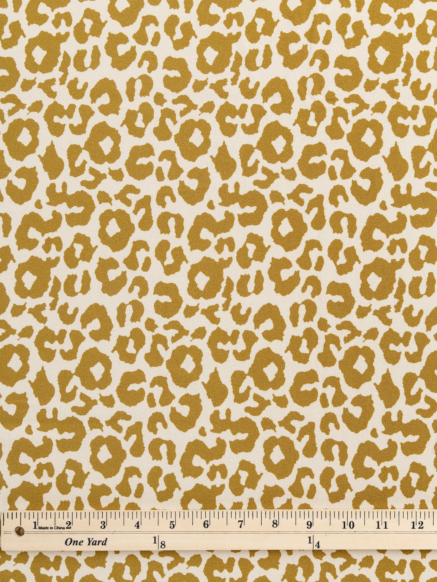 Leopard Print Ecovero Viscose Crepe - Cream + Gold