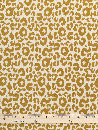 Leopard Print Ecovero Viscose Crepe - Cream + Gold