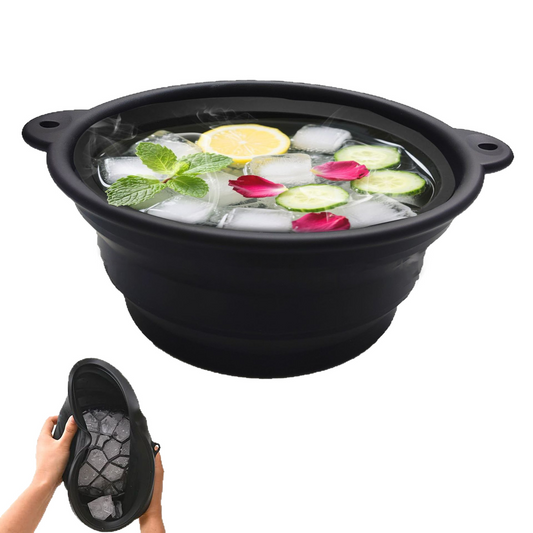 Collapsible Silicone Facial Ice Bowl – Built-in Ice Tray for Skincare, Acne Relief, and Face Tightening