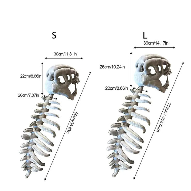 Holiday Masquerade Dinosaur Skeleton Plush - Prehistoric Cuddly Fun 🦖🎭✨