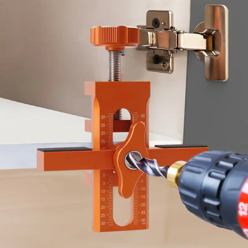 2-in-1 Cabinet Door Mounting Jig & Rebound Device Tool – Aluminium Alloy Installation Positioner