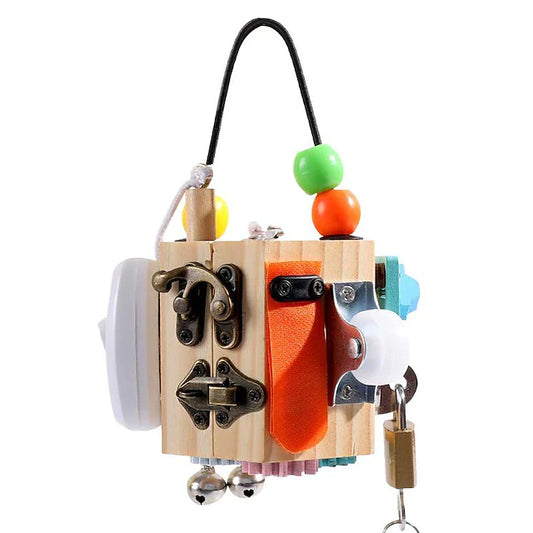 8-in-1 Montessori Busy Cube – Sensory Travel Toy for Toddlers with Locks, Gears and More
