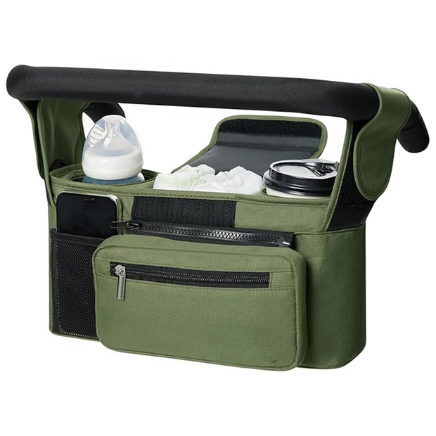 Universal Stroller Organizer – Cup Holder & Phone Bag, Fits Most Strollers
