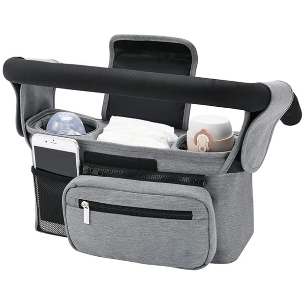 Universal Stroller Organizer – Cup Holder & Phone Bag, Fits Most Strollers