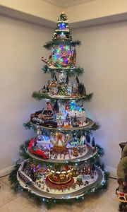 Ferris Wheel Christmas Tree - With Trains, Ferris Wheel, Brightly Lit Houses
