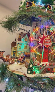 Ferris Wheel Christmas Tree - With Trains, Ferris Wheel, Brightly Lit Houses